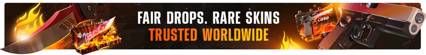 Hellcase banner: Fair drops. Rare skins. Trusted worldwide.
