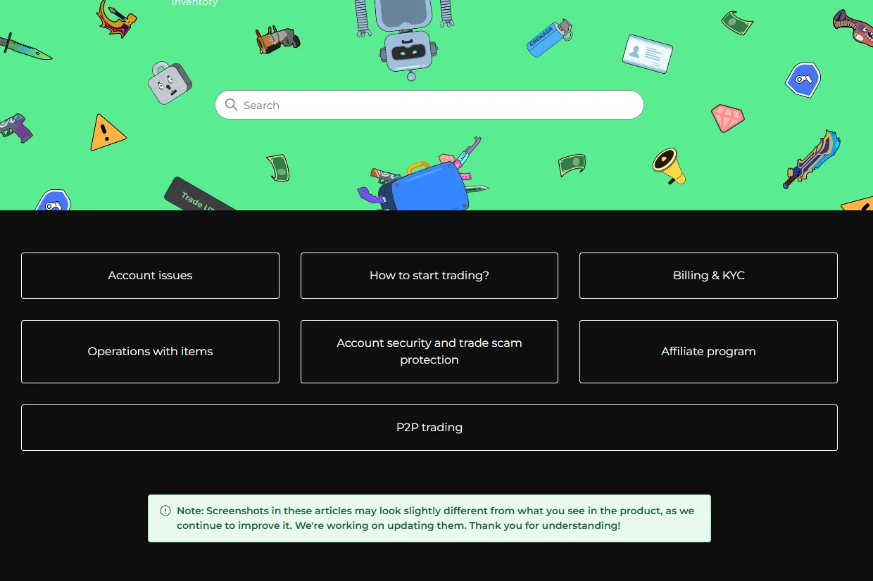DMarket: A help center instead of a chat