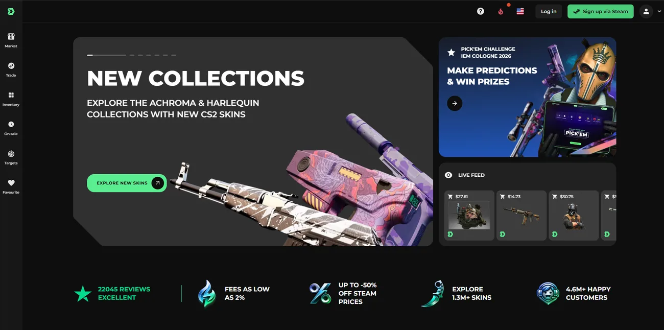 DMarket: Main page