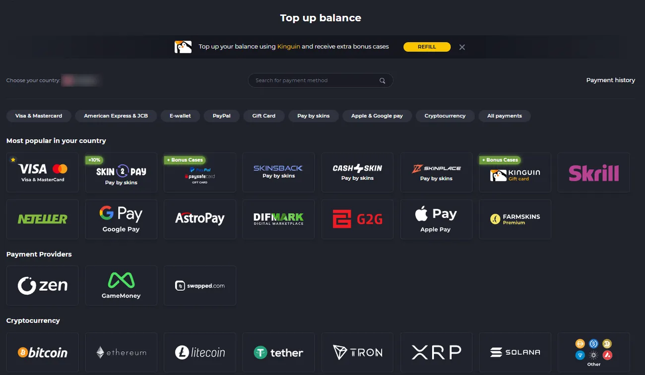 Farmskins: Top up balance