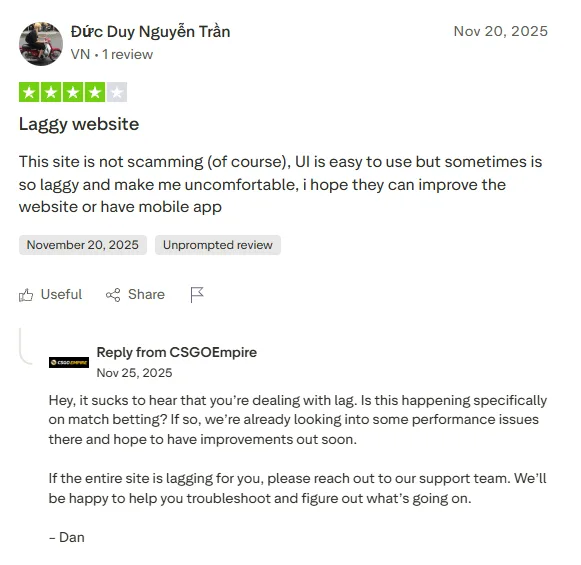 CSGOEmpire: 4-star review
