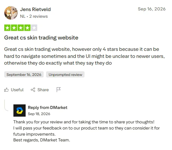 DMarket: 4-star review