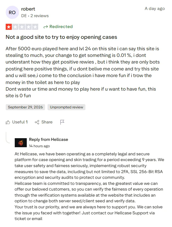 Hellcase: 1-star review
